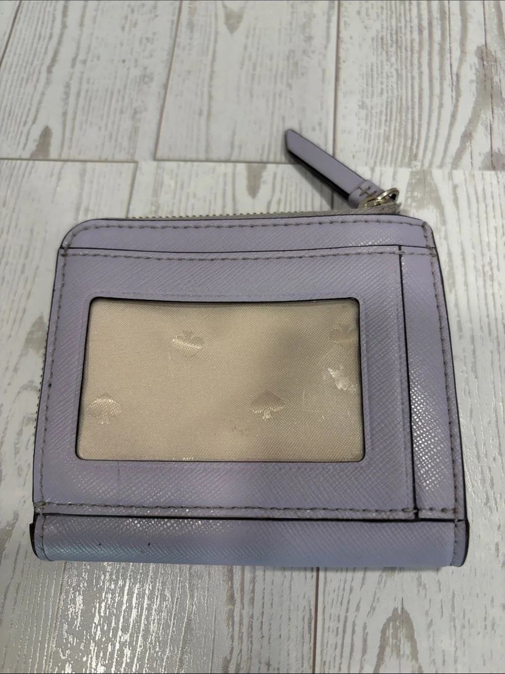 kate spade Lilac Zip Around Compact Wallet with Gold Logo
